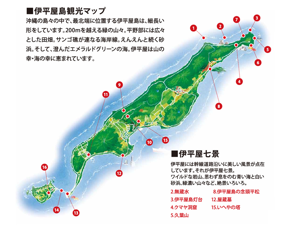 伊平屋島観光マップ